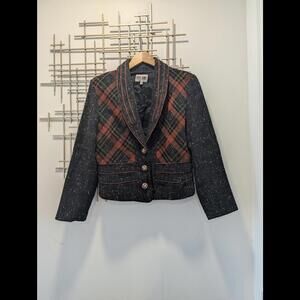 Liz Claiborne Plaid Blazer - Black and Red